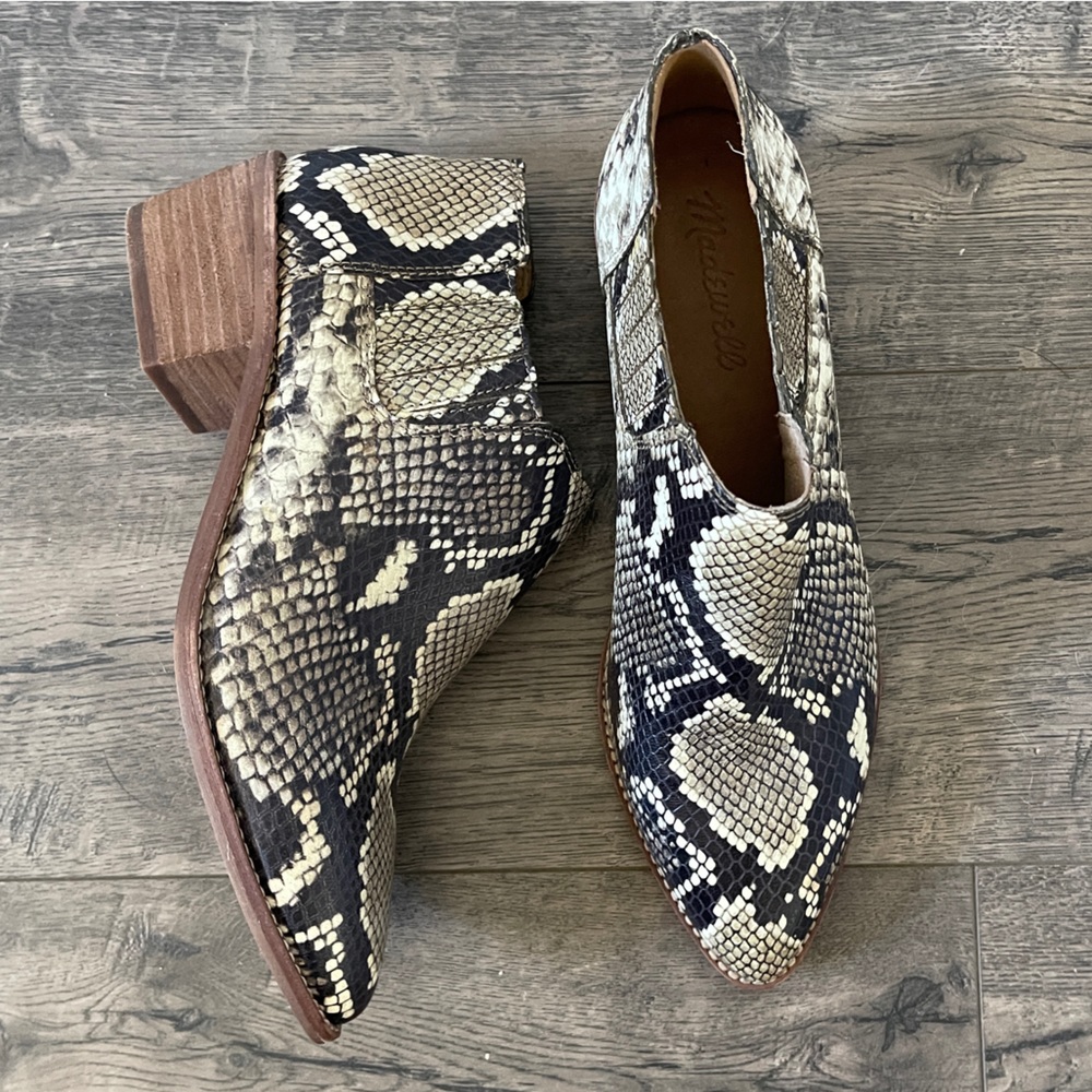 NEW Madewell Snake Embossed Python Bootie